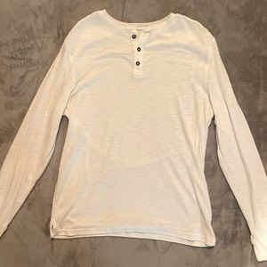 Apt 9 Menβs White Henley Long Sleeve Lightweight Shirt